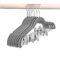 HOUSE DAY Velvet Skirt Hangers 24 Pack, Velvet Hangers with Adjustable Clips, Space Saving Slim Velvet Pant Hangers, Heavy Duty Shorts Hangers, Non Slip Clip Hangers for Pants, Skirts, Shorts.(4 Color available) - GREY