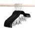 HOUSE DAY Velvet Skirt Hangers 24 Pack, Velvet Hangers with Adjustable Clips, Space Saving Slim Velvet Pant Hangers, Heavy Duty Shorts Hangers, Non Slip Clip Hangers for Pants, Skirts, Shorts.(4 Color available) - BLACK